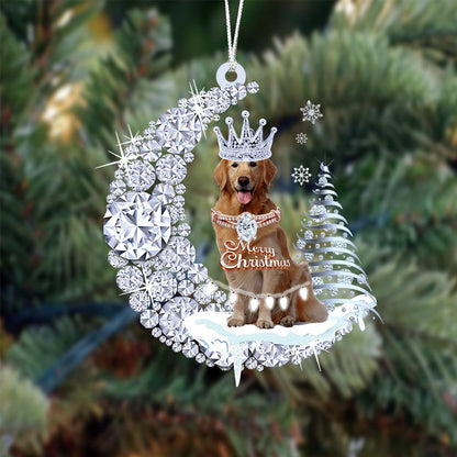 Golden Retriever Diamond Moon Merry Christmas Ornament Christmas Decoration - Best gifts your whole family