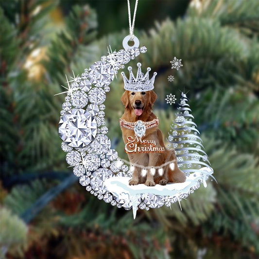 Golden Retriever Diamond Moon Merry Christmas Ornament Christmas Decoration - Best gifts your whole family