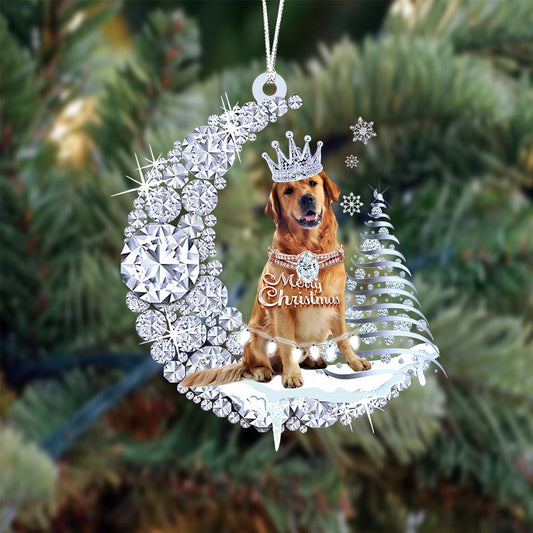 Golden Retriever Diamond Moon Merry Christmas Ornament Christmas Gifts - Best gifts your whole family