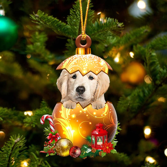 Golden Retriever In Golden Egg Christmas Ornament - Best gifts your whole family