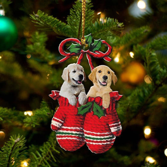 Golden Retriever Inside Your Gloves Christmas Holiday-Two Sided Ornament Christmas 2022 Ornament Gift - Best gifts your whole family