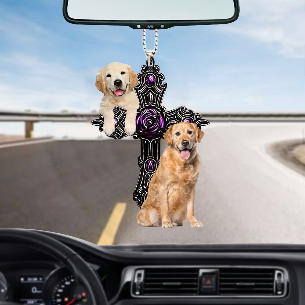 Golden Retriever Pray For God Car Hanging Ornament Dog Pray For God Ornament Godmerc - Best gifts your whole family