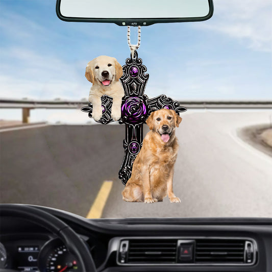 Golden Retriever Pray For God Car Hanging Ornament Dog Pray For God Ornament Godmerc - Best gifts your whole family