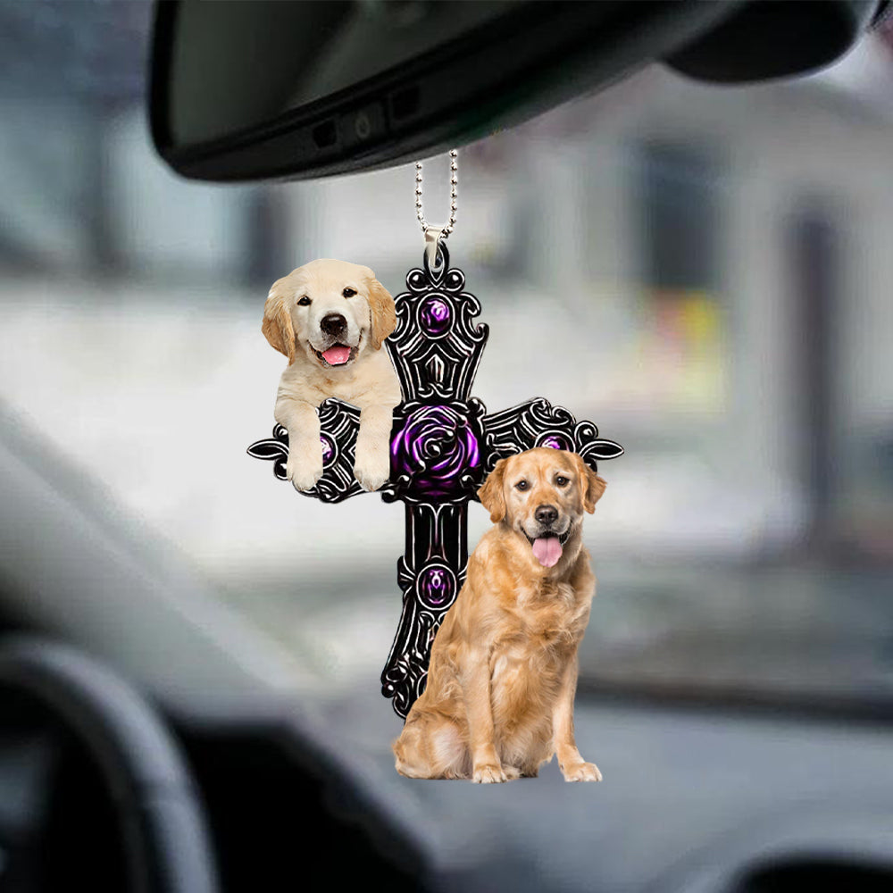 Golden Retriever Pray For God Car Hanging Ornament Dog Pray For God Ornament Godmerc - Best gifts your whole family