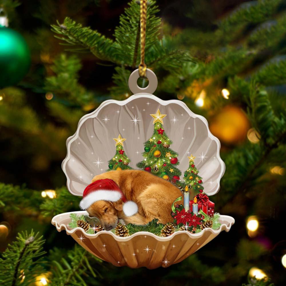 Golden Retriever-Sleeping Pearl In Christmas Two Sided Ornament - Best gifts your whole family