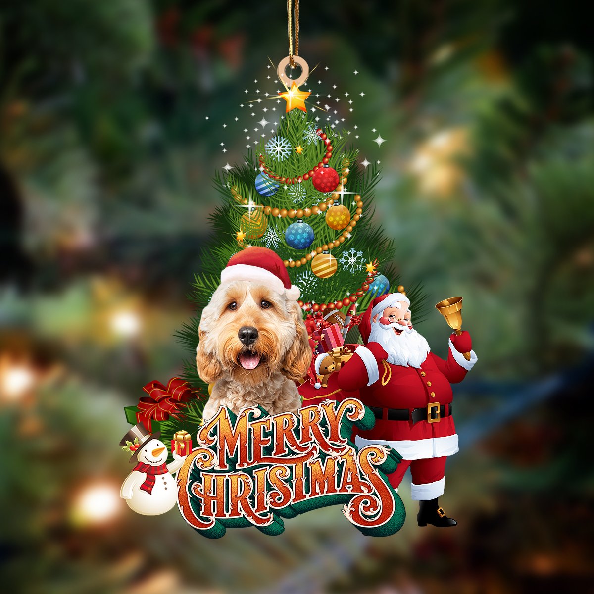 Goldendoodle 2-Christmas Tree&Dog Hanging Ornament - Best gifts your whole family