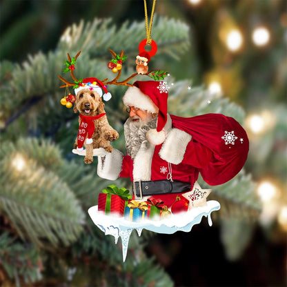 Goldendoodle And Santa Claus Christmas Ornament Godmerc - Best gifts your whole family