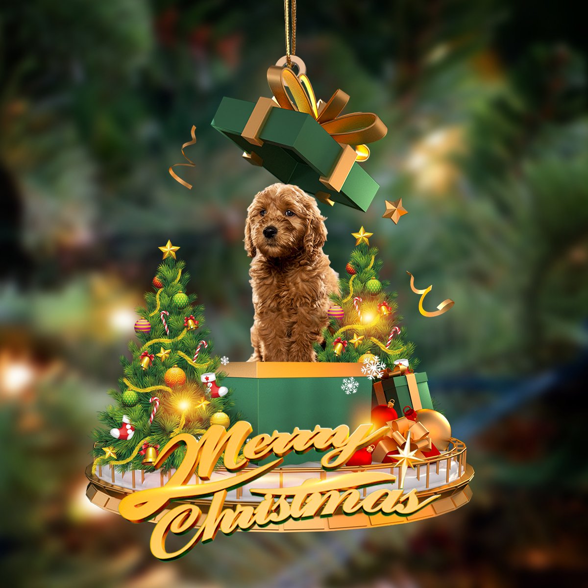 Goldendoodle-Christmas Gifts&Dogs Hanging Ornament - Best gifts your whole family