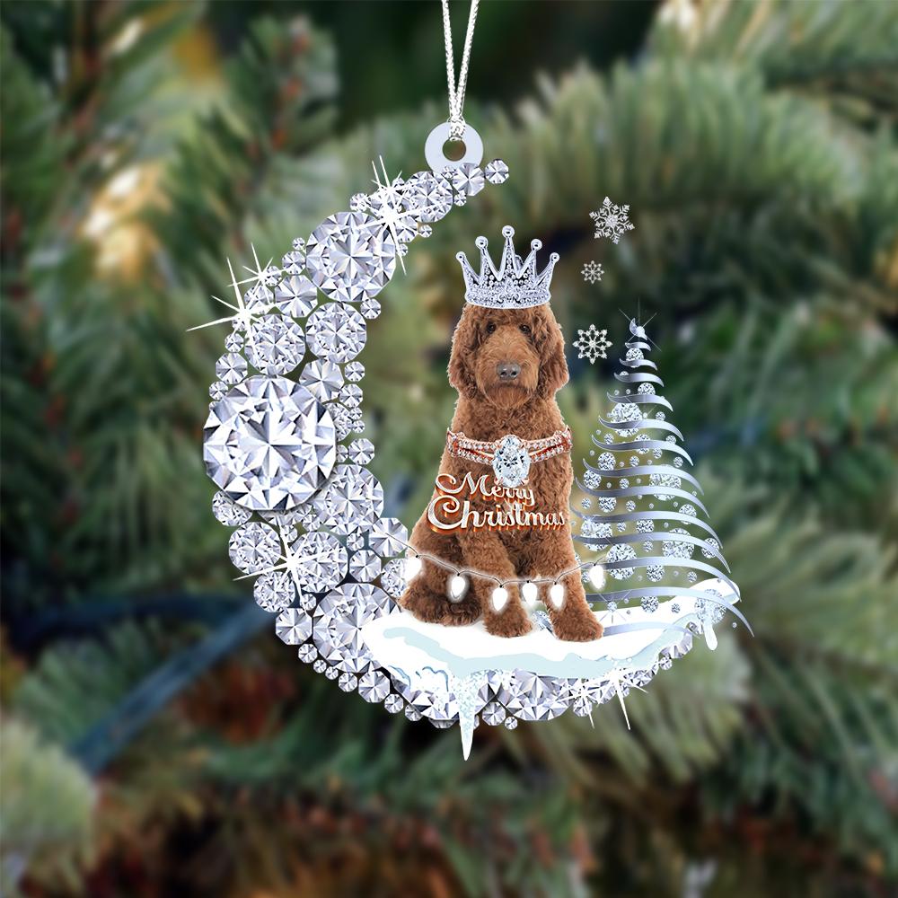 Goldendoodle Diamond Moon Merry Christmas Ornament Christmas Gifts - Best gifts your whole family