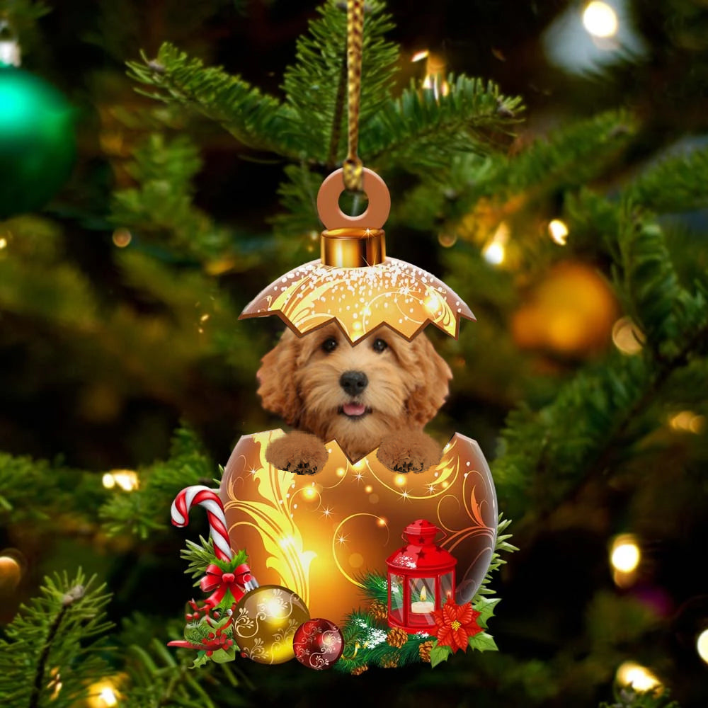 Goldendoodle In Golden Egg Christmas Ornament - Best gifts your whole family