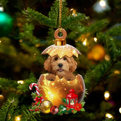 Goldendoodle In Golden Egg Christmas Ornament - Best gifts your whole family