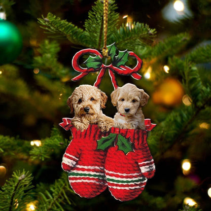 Goldendoodle Inside Your Gloves Christmas Holiday-Two Sided Ornament, Christmas Ornament, Car Ornament - Best gifts your whole family