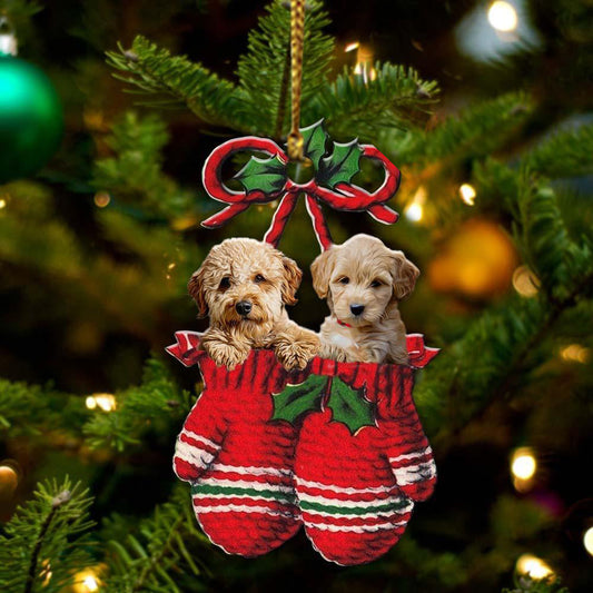 Goldendoodle Inside Your Gloves Christmas Holiday-Two Sided Ornament, Christmas Ornament, Car Ornament - Best gifts your whole family