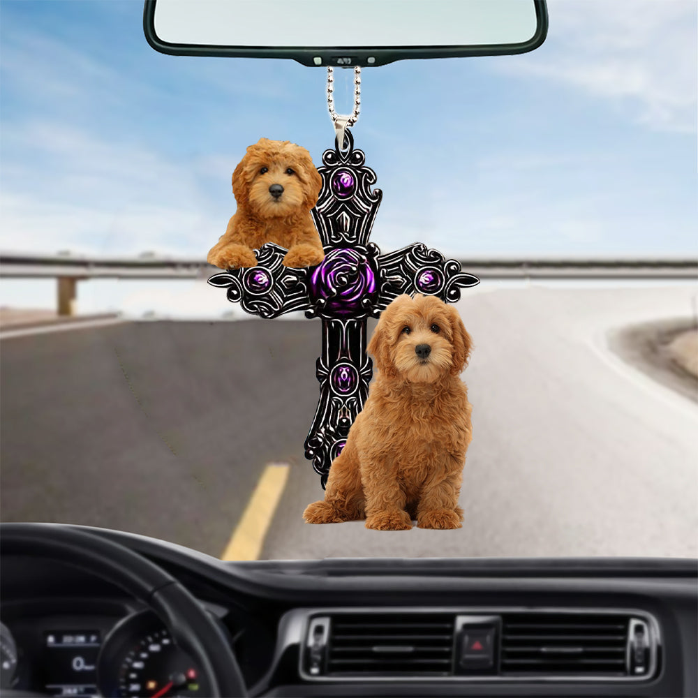 Goldendoodle Pray For God Car Hanging Ornament Dog Pray For God Ornament Godmerc - Best gifts your whole family