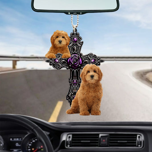 Goldendoodle Pray For God Car Hanging Ornament Dog Pray For God Ornament Godmerc - Best gifts your whole family
