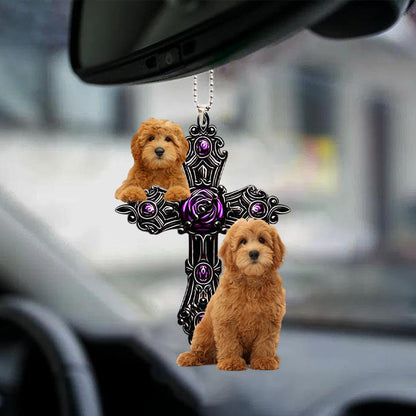 Goldendoodle Pray For God Car Hanging Ornament Dog Pray For God Ornament Godmerc - Best gifts your whole family