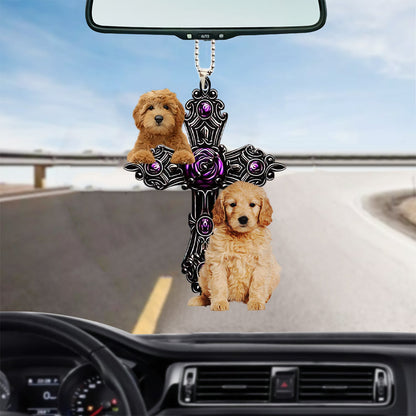 Goldendoodle Pray For God Car Hanging Ornament Godmerc - Best gifts your whole family