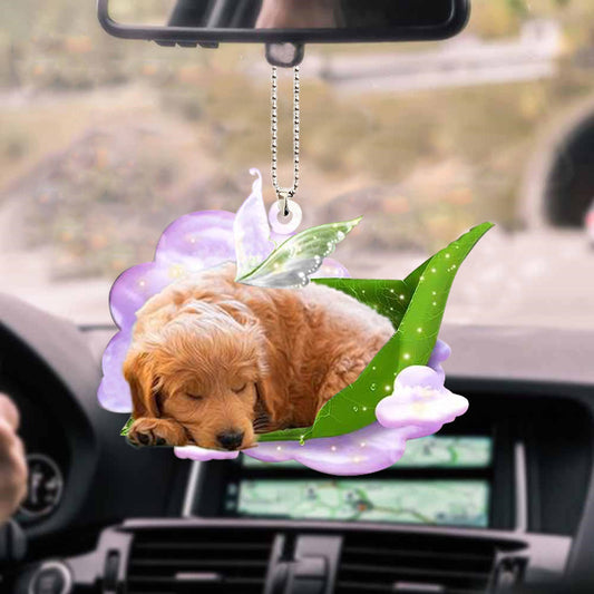 Goldendoodle-Sleep On Fallen Leaves-Two Sided Ornament - Best gifts your whole family