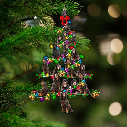 Gordon Setter-Christmas Tree Lights-Two Sided Ornament - Best gifts your whole family