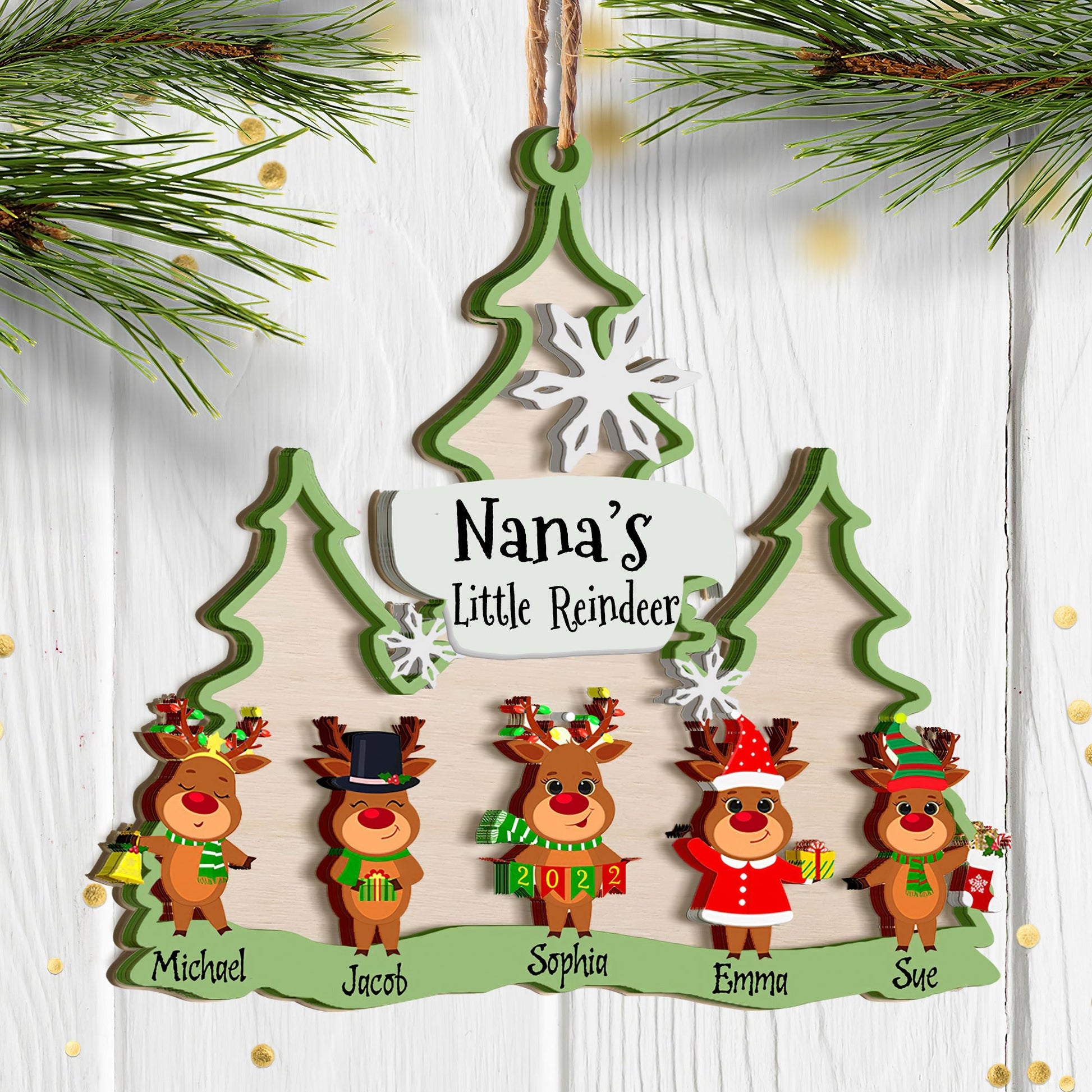 Grandma and Grandkids Christmas Ornament - Best gifts your whole family