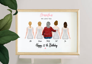 Grandma we love you, Happy 60th Birthday, Canvas-Poster-Digital file meaningful gift, Grandma memory gifts, Family gift, Art Print memory Grandma gift