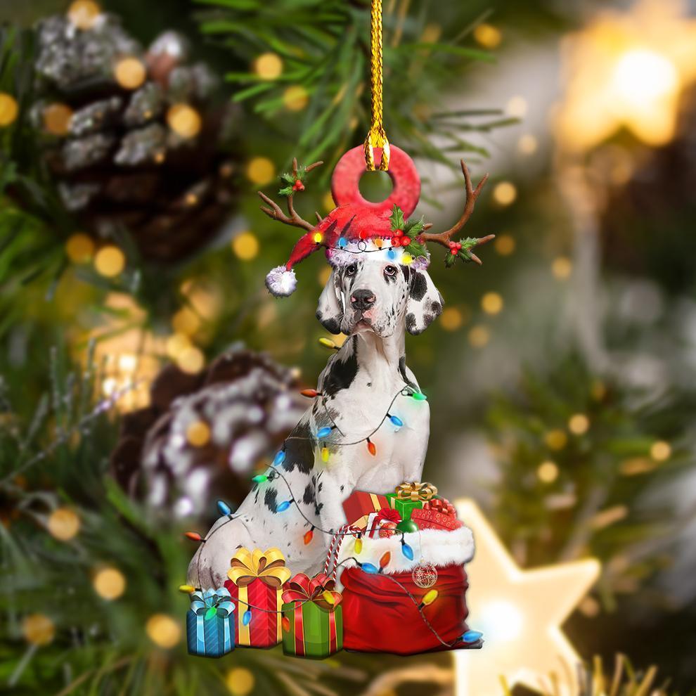 Great Dane Christmas Shape Ornament - Best gifts your whole family