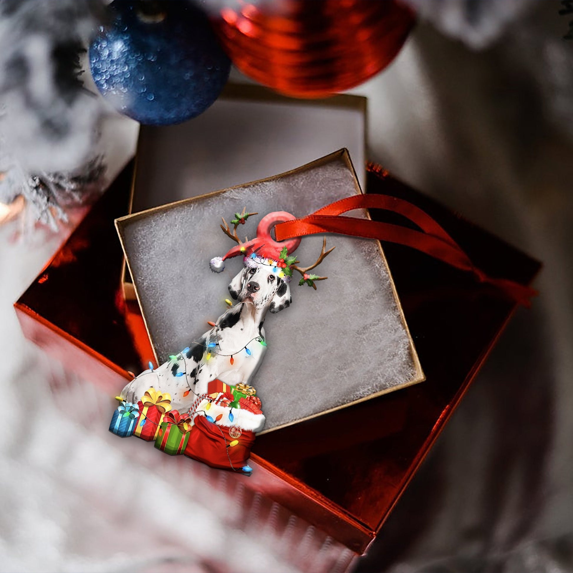 Great Dane Christmas Shape Ornament - Best gifts your whole family