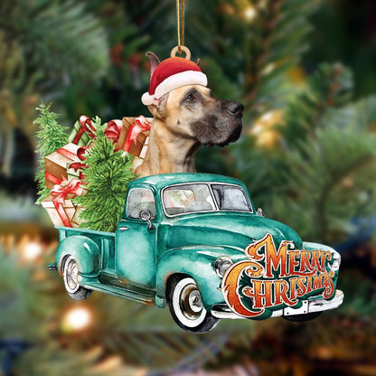 Great Dane-Green Truck Hanging Ornament - Best gifts your whole family