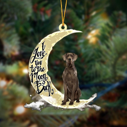 Great Dane I Love You To The Moon And Back Hanging Ornament Dog Ornament, Car Ornament, Christmas Ornament - Best gifts your whole family