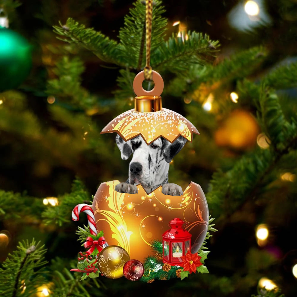 Great-Dane In Golden Egg Christmas Ornament - Best gifts your whole family
