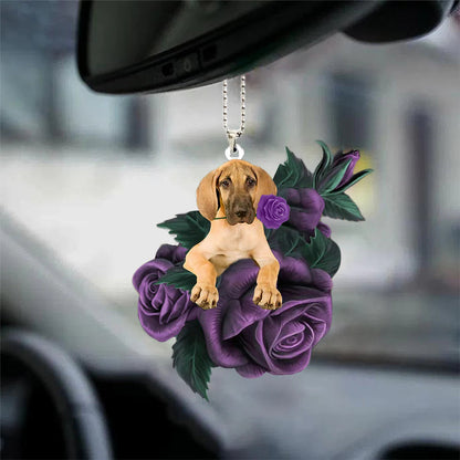 Great Dane In Purple Rose Car Hanging Ornament - Best gifts your whole family