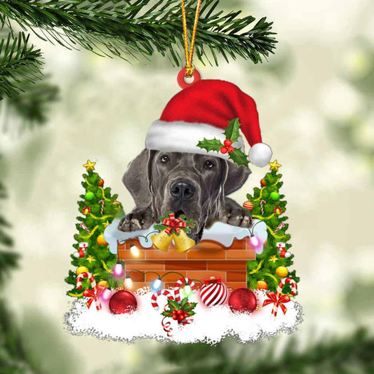 Great Dane In The Chimney Hanging Ornament Dog Christmas Ornament - Best gifts your whole family