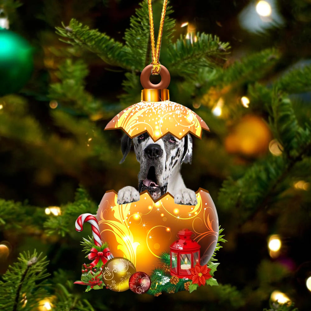 Great Dane2 In Golden Egg Christmas Ornament - Best gifts your whole family