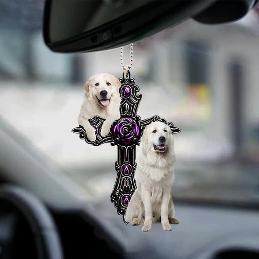 Great Pyrenees Pray For God Car Hanging Ornament Dog Pray For God Ornament Godmerc - Best gifts your whole family