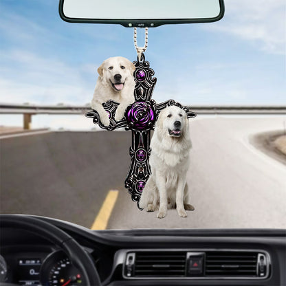 Great Pyrenees Pray For God Car Hanging Ornament Dog Pray For God Ornament Godmerc - Best gifts your whole family