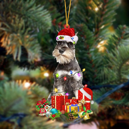 GREY Miniature Schnauzer-Dog Be Christmas Tree Hanging Ornament - Best gifts your whole family
