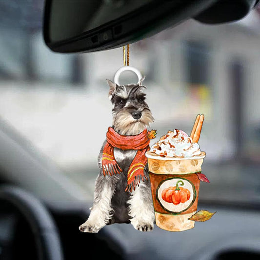 Grey Miniature Schnauzer-Pumpkin Spice Kinda-Two Sided Ornament - Best gifts your whole family