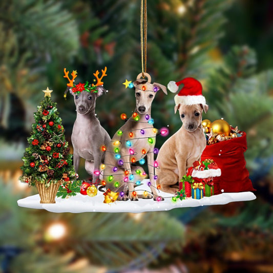 Greyhound-Christmas Dog Friends Hanging Ornament - Best gifts your whole family