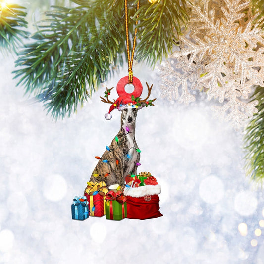 Greyhound Dog Christmas Light Reindeer Ornament, Pet Lover Gifts, Christmas Tree Ornament, Home Decor Plastic Ornament - Best gifts your whole family
