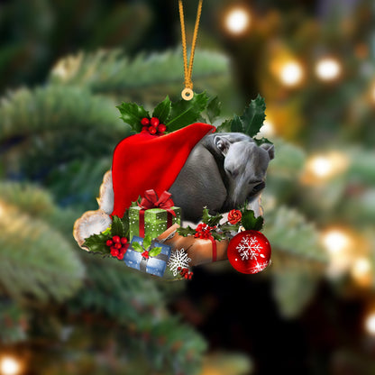 Greyhound-Sleeping In Hat Two Sides Ornament Dog Sleeping Ornament - Best gifts your whole family
