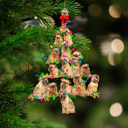 Griffon Bruxellois-Christmas Tree Lights-Two Sided Ornament - Best gifts your whole family