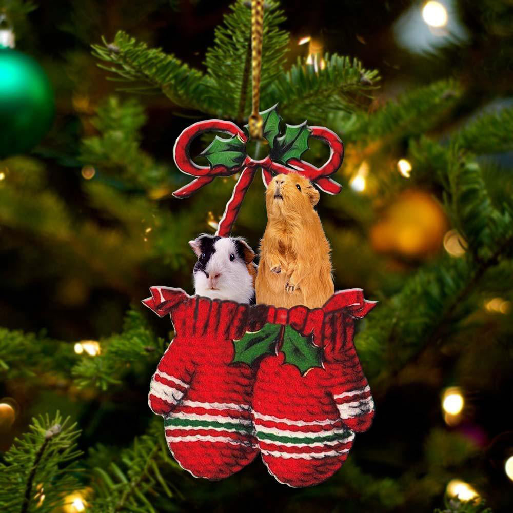 Guinea pig Inside Your Gloves Christmas Holiday-Two Sided Ornament, Christmas Ornament, Car Ornament - Best gifts your whole family