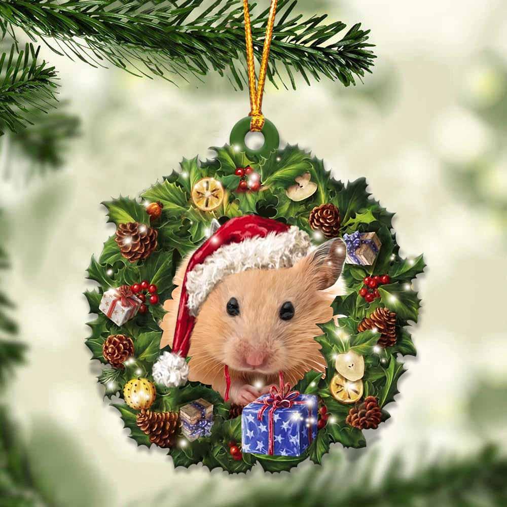 Hamster and christmas gift for her gift for him gift for Hamster lover ornament, Christmas Ornament - Best gifts your whole family