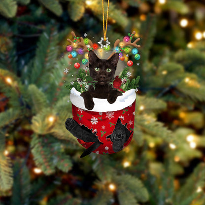 Havana Brown Cat In Snow Pocket Christmas Ornament - Best gifts your whole family