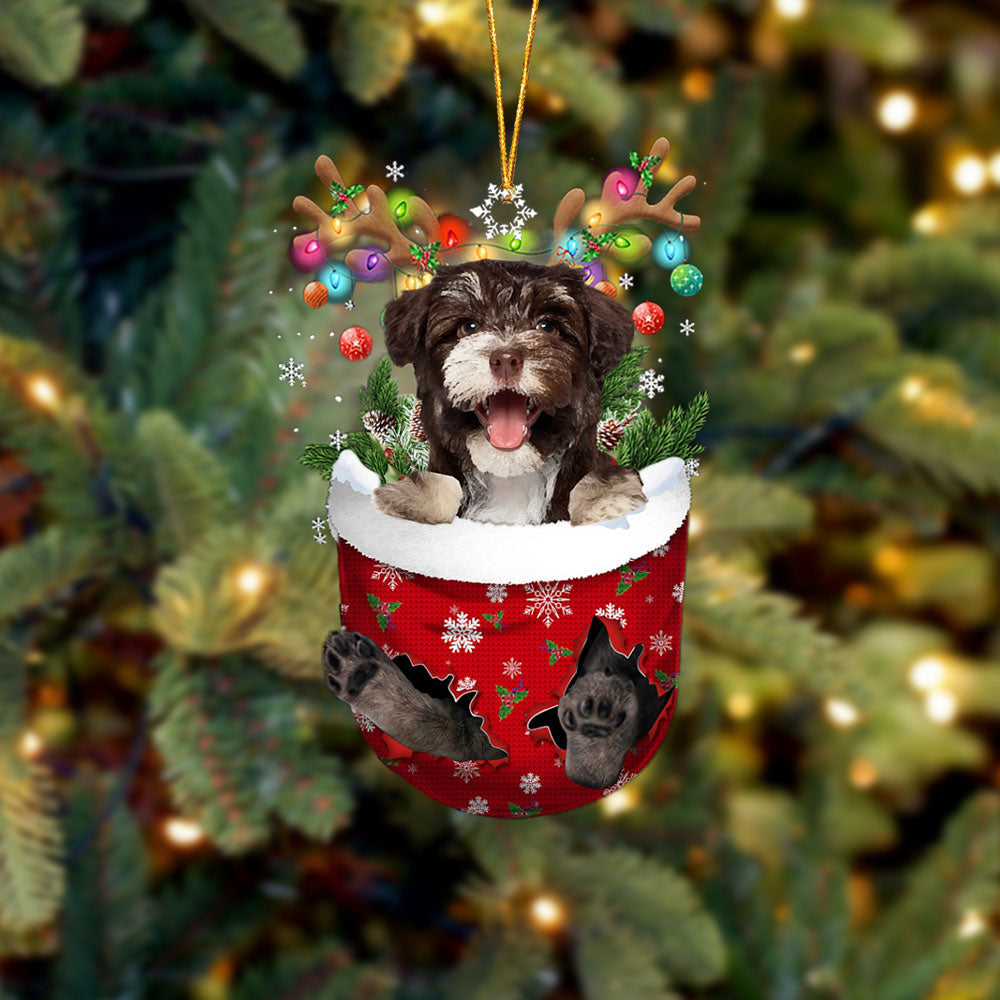 Havanese 2 In Snow Pocket Christmas Ornament Flat Acrylic Dog Ornament - Best gifts your whole family