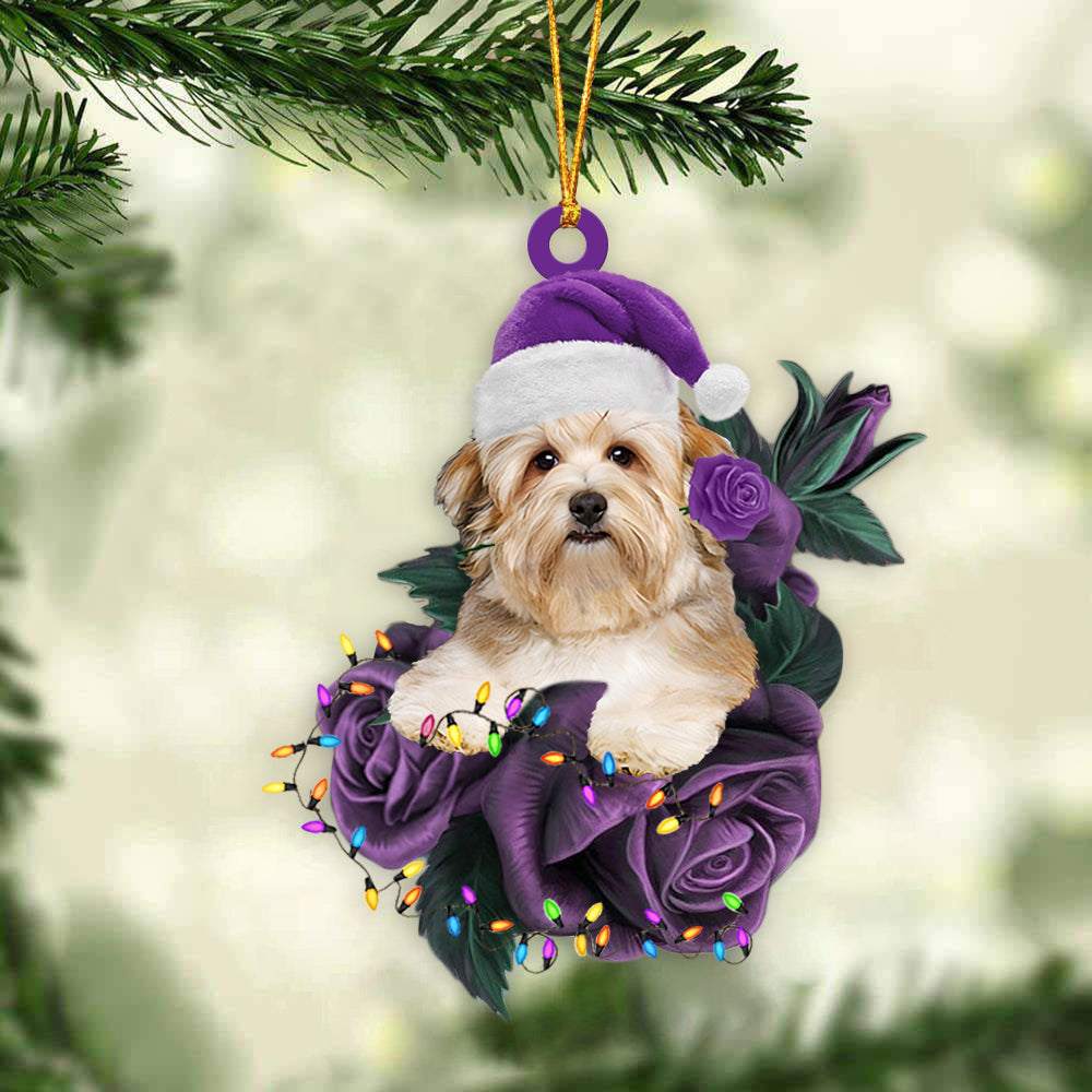 Havanese In Purple Rose Christmas Ornament Christmas Gift To Dog Lover - Best gifts your whole family