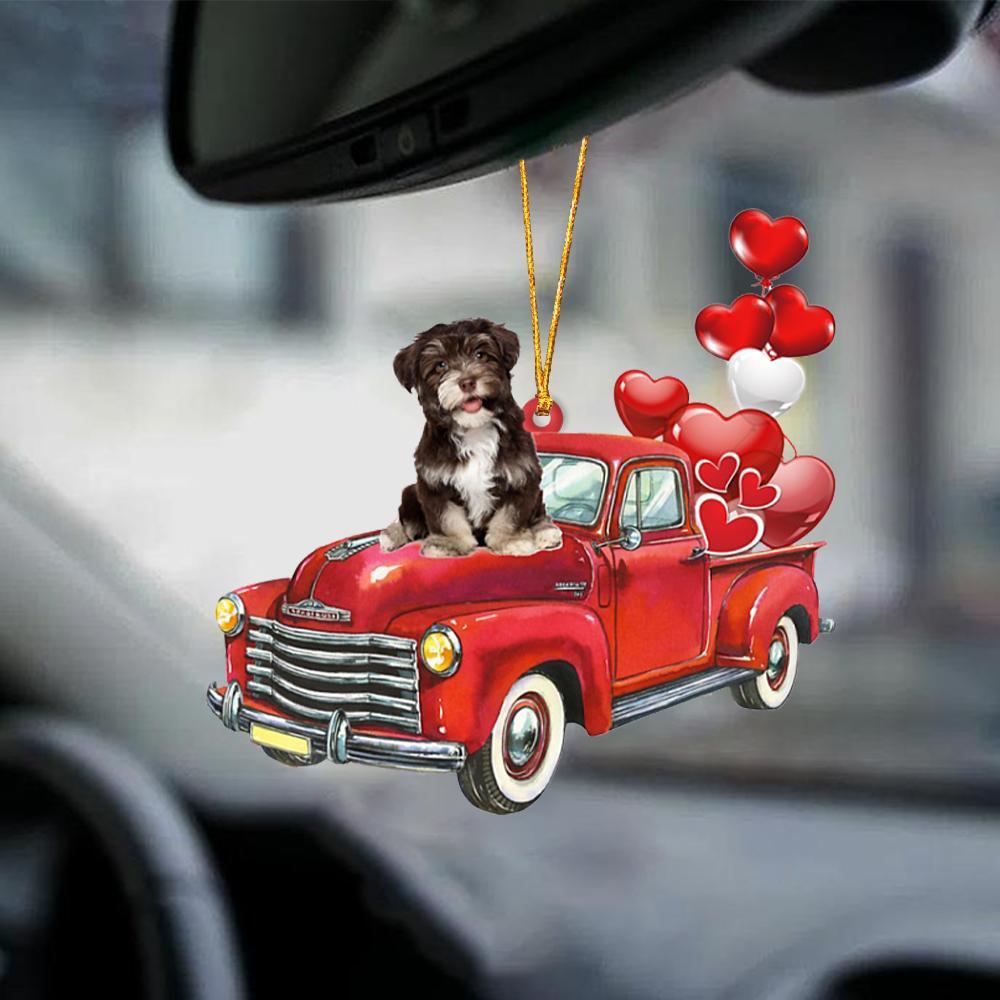 Havanese-Red Sports Car-Two Sided Ornament - Best gifts your whole family