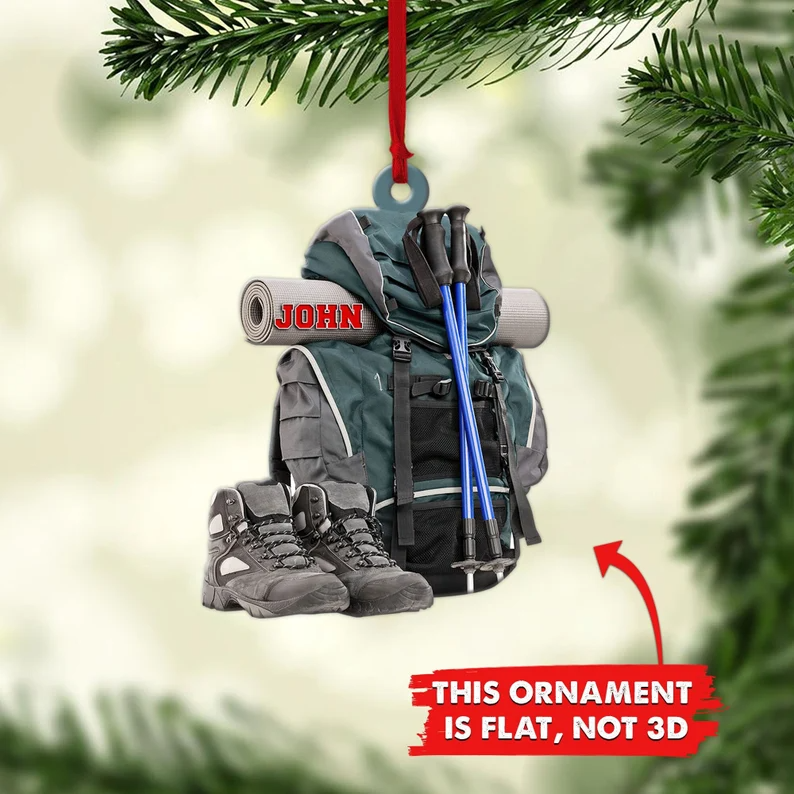 Hiking Bag Personalized Ornaments, Hiking Christmas Ornament, Camping Lover Gift - Best gifts your whole family