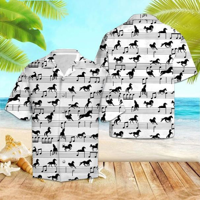 Horse Music Notes Hawaiian Shirt,Hawaiian Shirt Gift,Christmas Gift