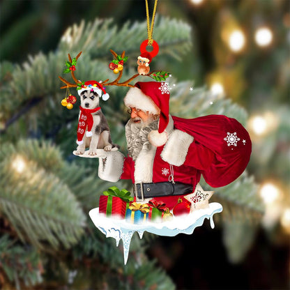 Husky And Santa Claus Christmas Ornament Godmerc - Best gifts your whole family